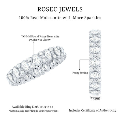 Half Eternity Style Moissanite Infinity Wedding Band