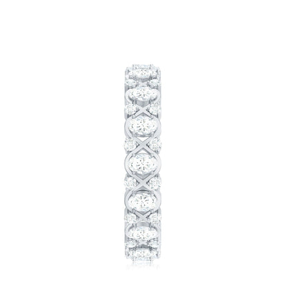 Half Eternity Style Moissanite Infinity Wedding Band