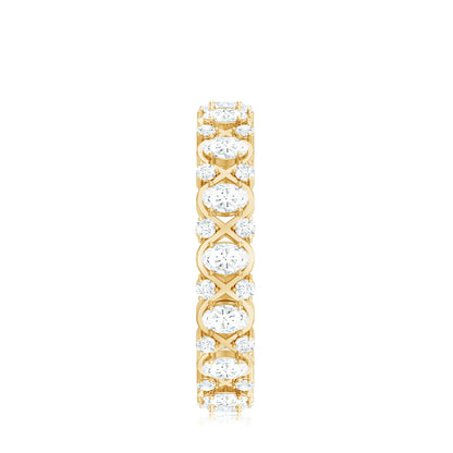 Half Eternity Style Moissanite Infinity Wedding Band