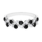 Black Onyx and Diamond Half Eternity Leaf Band for Women
