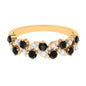 Black Onyx and Diamond Half Eternity Leaf Band for Women
