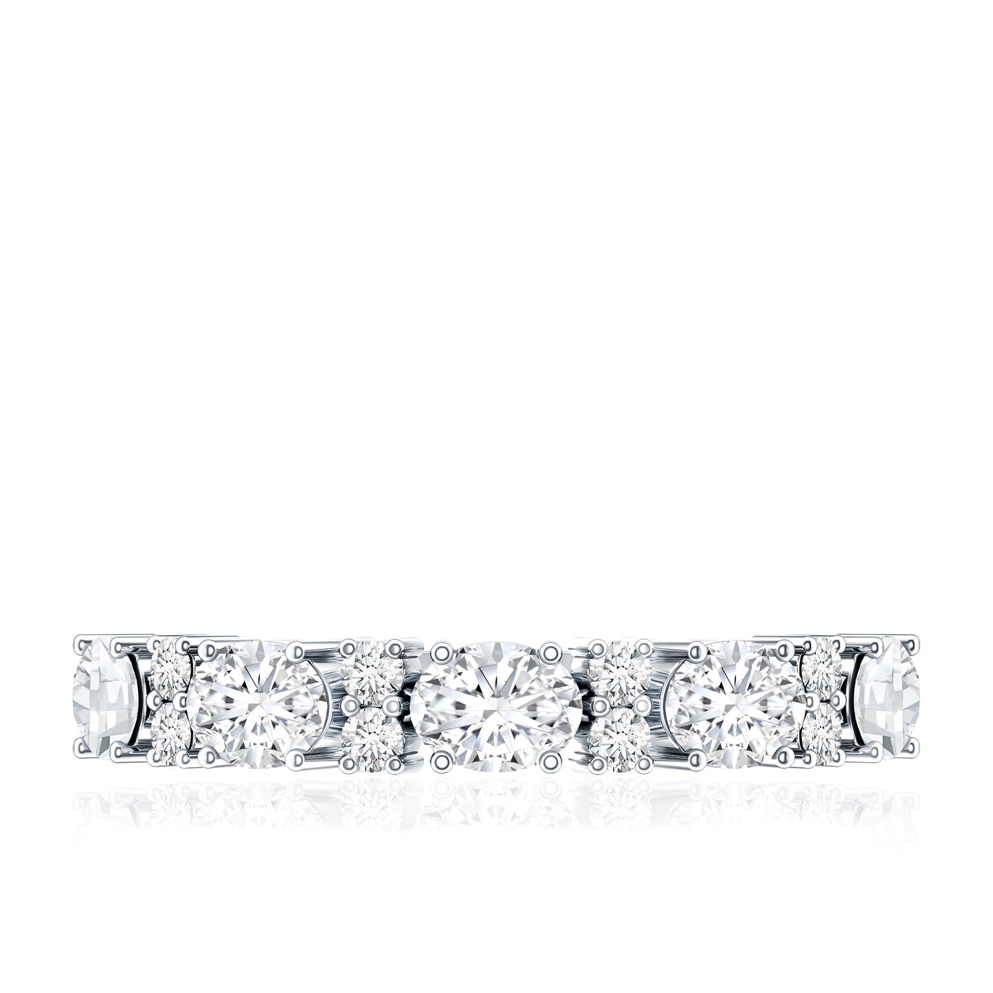 Certified Moissanite East West Eternity Band