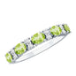Natural Oval Peridot Diamond Half Eternity Ring in East West Style