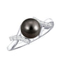 Tahitian Pearl Solitaire Ring with Diamond Accent