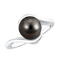 7.5 Carat Certified Tahitian Black Pearl Solitaire Bypass Ring