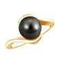 7.5 Carat Certified Tahitian Black Pearl Solitaire Bypass Ring