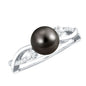 Tahitian Pearl and Diamond Crossover Engagement Ring