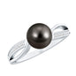 7.5 Carat Solitaire Tahitian Pearl Engagement Ring with Diamond