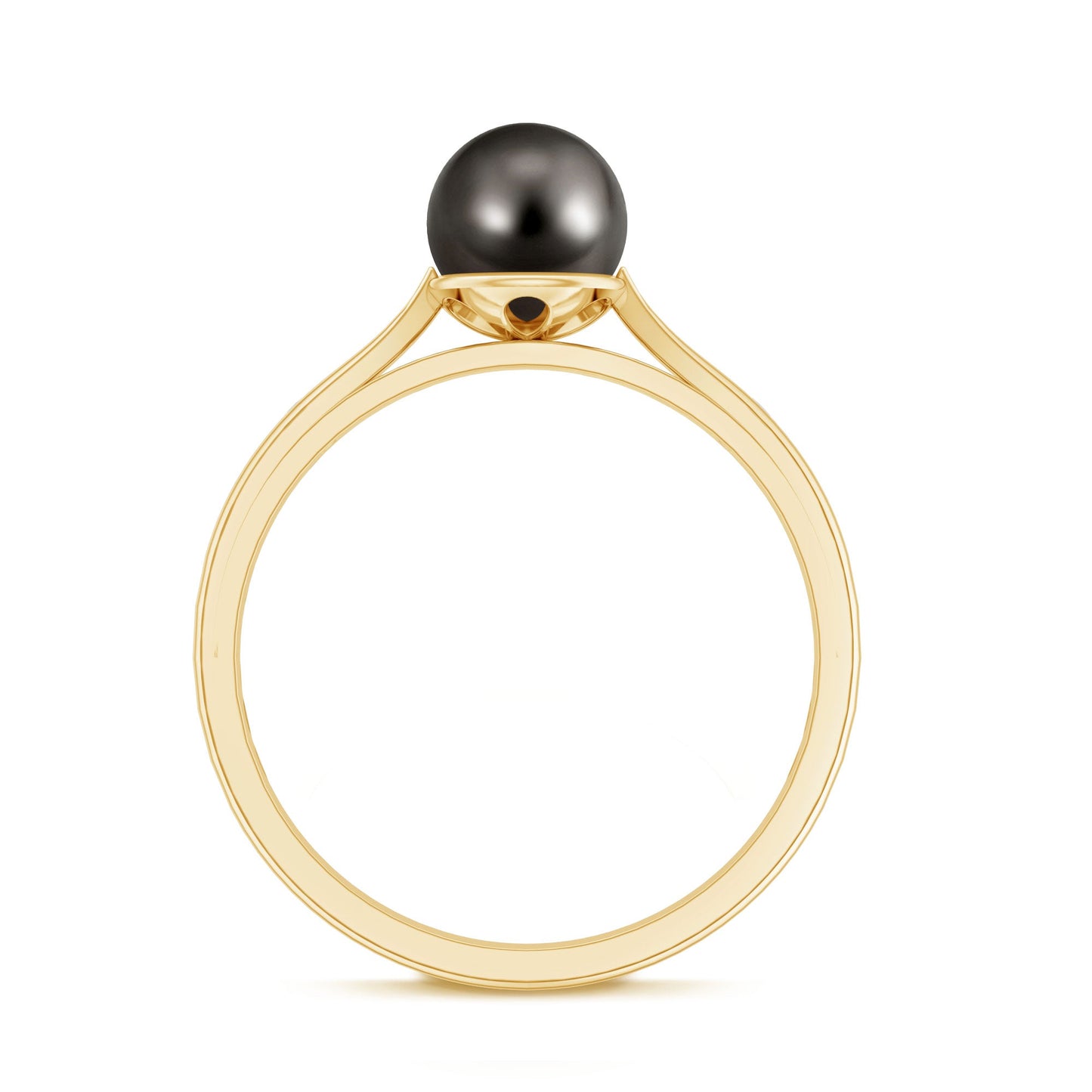 Solitaire Black Tahitian Pearl Engagement Ring with Certificate