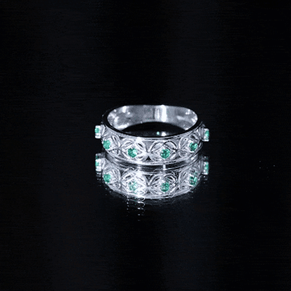 Lab Created Emerald Vintage Inspired Eternity Band