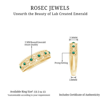 Lab Created Emerald Vintage Inspired Eternity Band