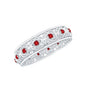 Vintage Style Lab Created Ruby Celtic Wedding Band with Certificate