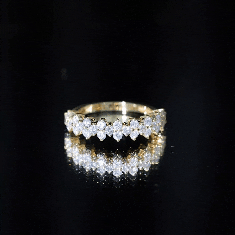 Natural Diamond Half Eternity Wedding Band with Certificate