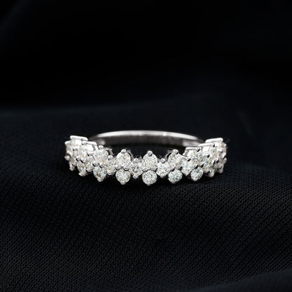 Natural Diamond Half Eternity Wedding Band with Certificate