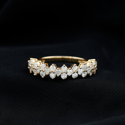 Natural Diamond Half Eternity Wedding Band with Certificate