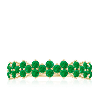 Certified Real Emerald Half Eternity Anniversary Ring