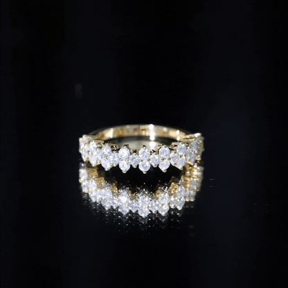 Round Moissanite Cluster Eternity Wedding Band