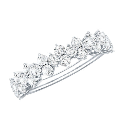 Round Moissanite Cluster Eternity Wedding Band