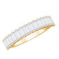 Baguette Cut Certified Moissanite Half Eternity Band Ring
