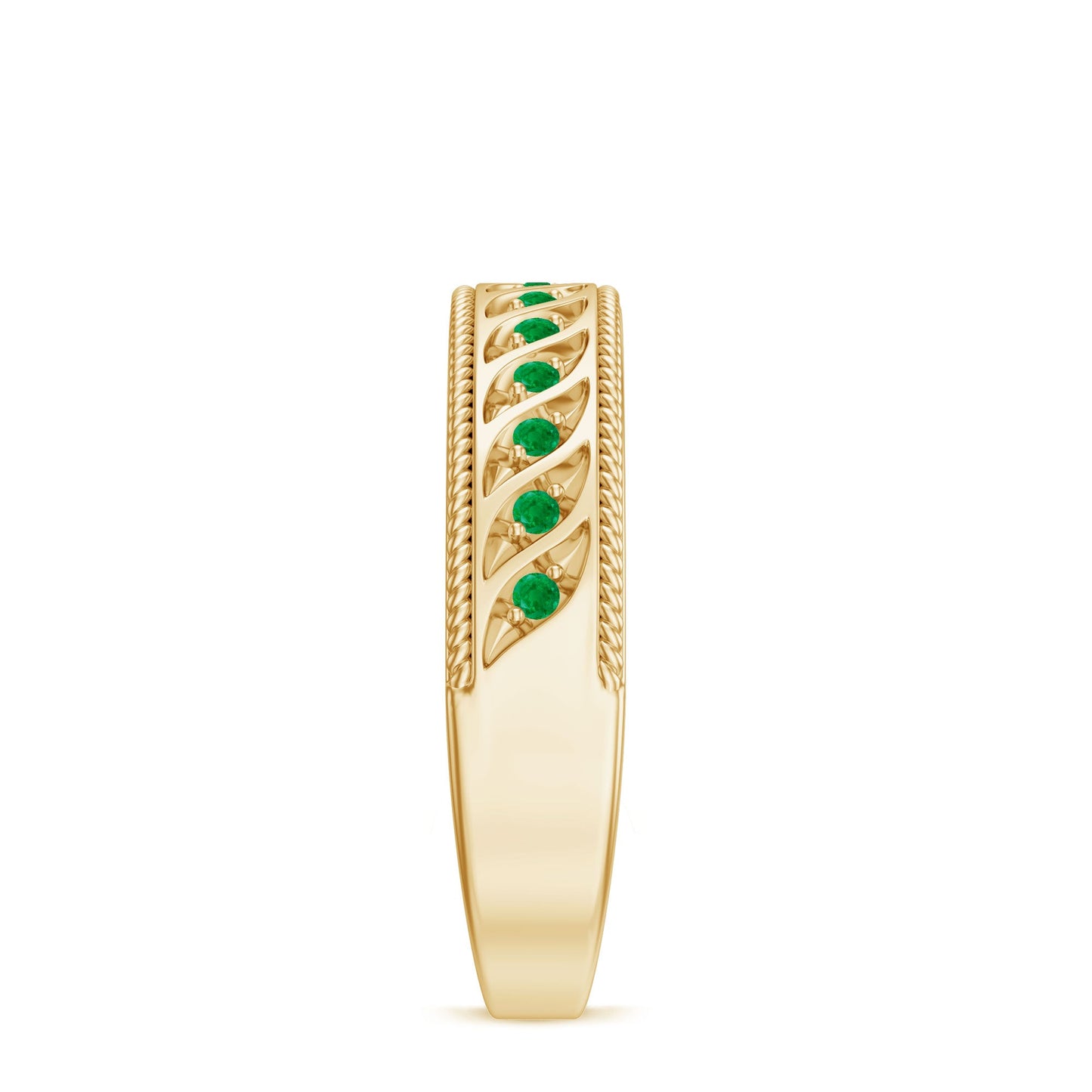 Genuine Emerald Vintage Inspired Eternity Band
