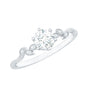 Certified Moissanite Flower Promise Ring with Beaded Detail