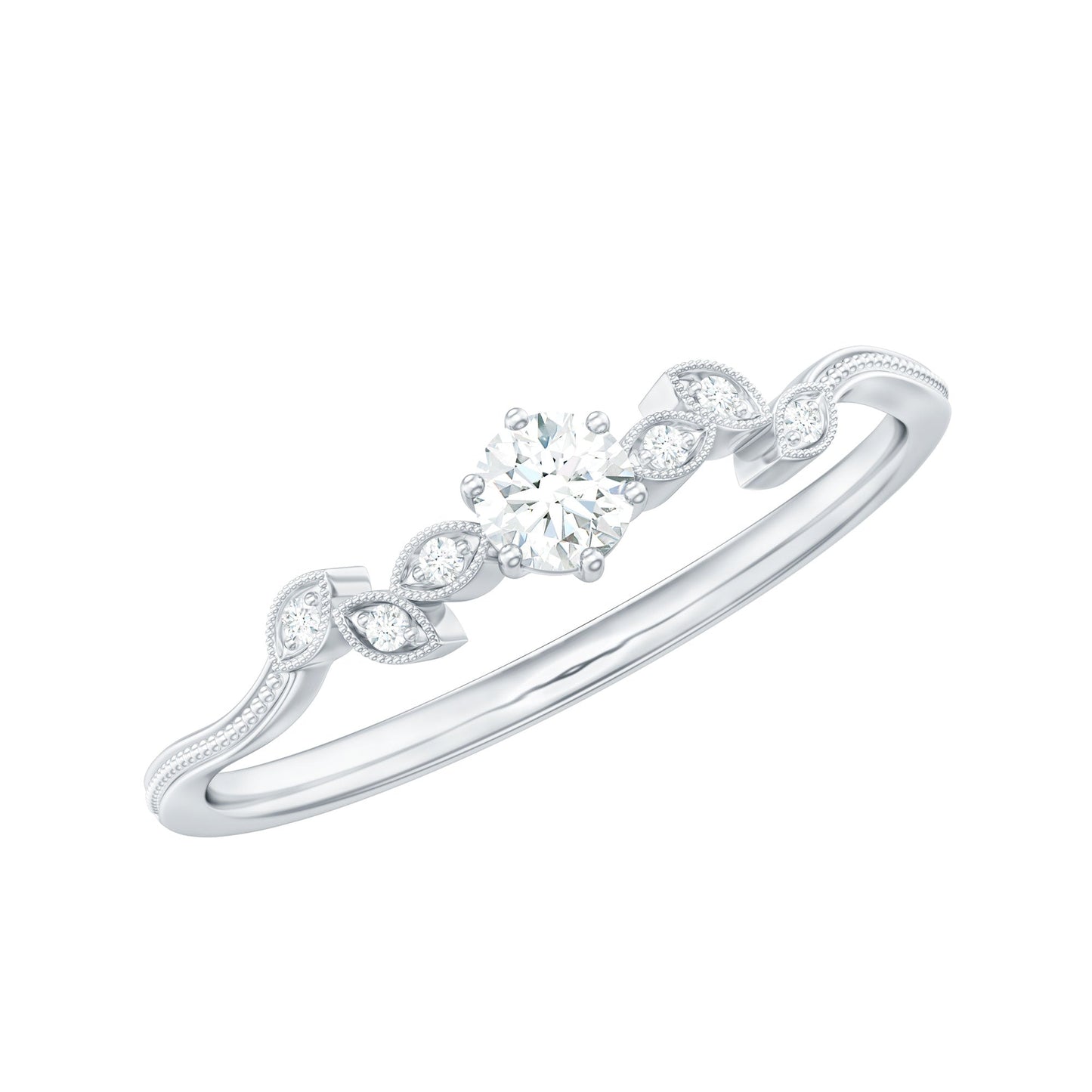 Nature Inspired Diamond Flower Ring for Proposal