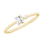 Dainty Promise Ring with Baguette and Round Moissanite