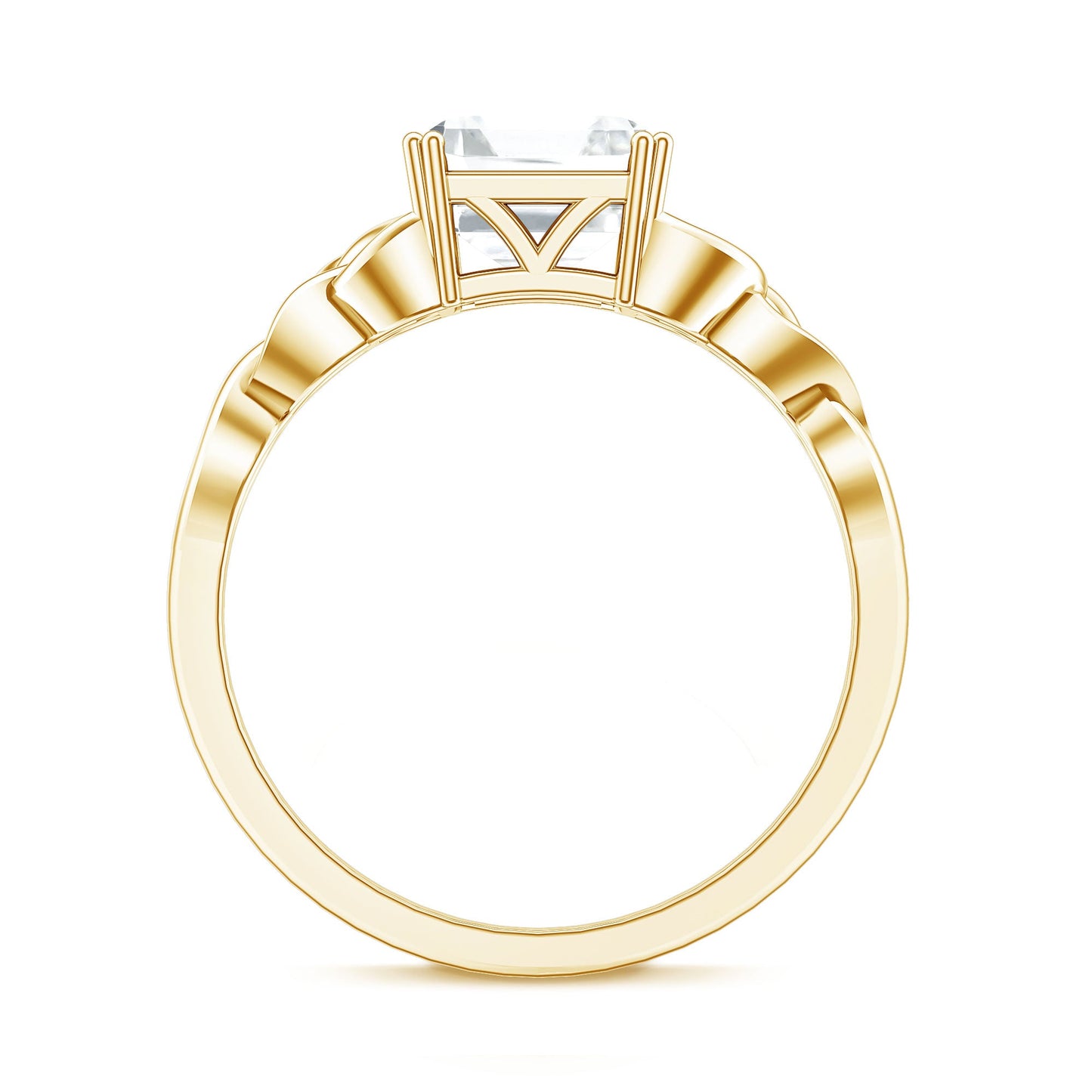 Asscher Cut 3 Carat Moissanite Celtic Knot Engagement Ring