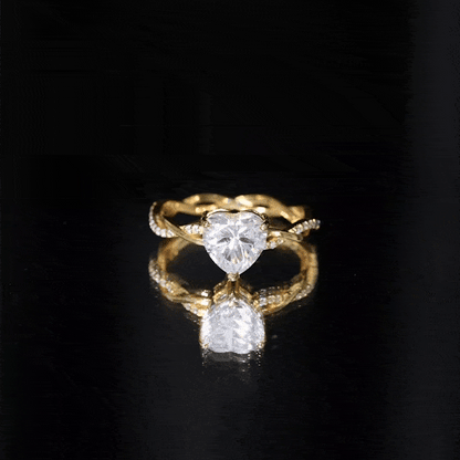 Solitaire Heart Shape Moissanite Braided Engagement Ring