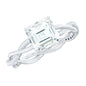 Solitaire Moissanite Asscher Cut Engagement Ring