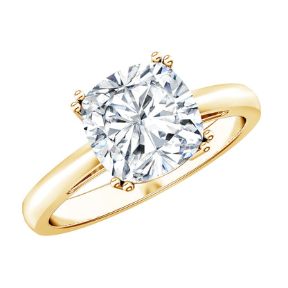 3 CT Cushion Cut Certified Moissanite Solitaire Engagement Ring