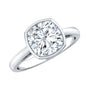 Bezel Set Cushion Cut Moissanite Solitaire Engagement Ring