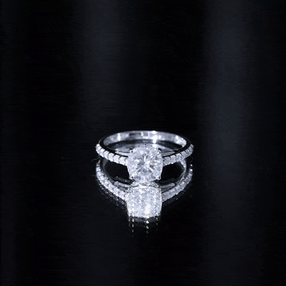 3 CT Cushion Cut Moissanite Solitaire Engagement Ring