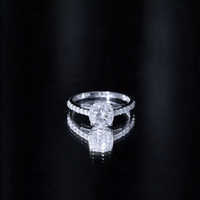 3 CT Cushion Cut Moissanite Solitaire Engagement Ring