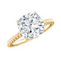 Cushion Cut Moissanite Solitaire Engagement Ring with Twisted Rope
