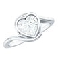 Heart Shape Moissanite Bypass Engagement Ring for Women