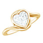 Heart Shape Moissanite Bypass Engagement Ring for Women