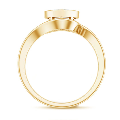 Heart Shape Moissanite Bypass Engagement Ring for Women