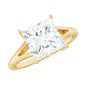 Certified 3 Carat Moissanite Princess Cut Engagement Ring with Split Shank