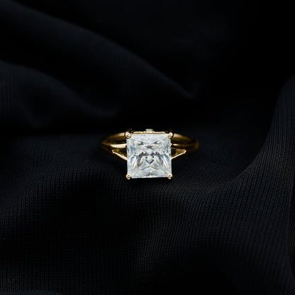Certified 3 Carat Moissanite Princess Cut Engagement Ring with Split Shank