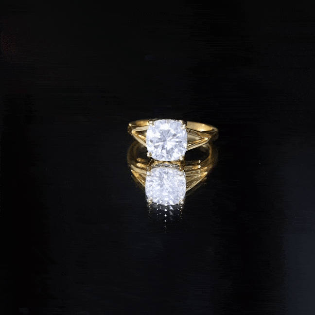 Cushion Cut Moissanite Engagement Ring With Split Shank
