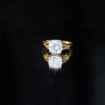 Cushion Cut Moissanite Engagement Ring With Split Shank