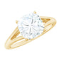 Cushion Cut Moissanite Engagement Ring With Split Shank