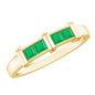 Princess Cut Real Emerald Band Ring in Channel Setting