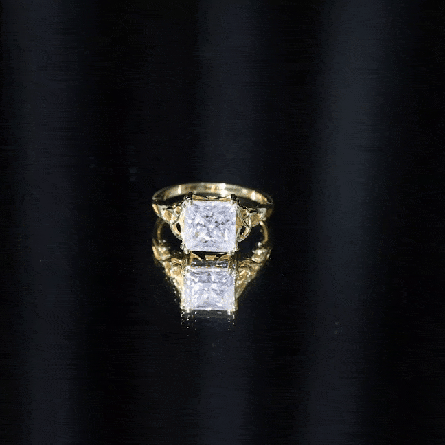 Moissanite Princess Cut Engagement Ring With Celtic Knot Design