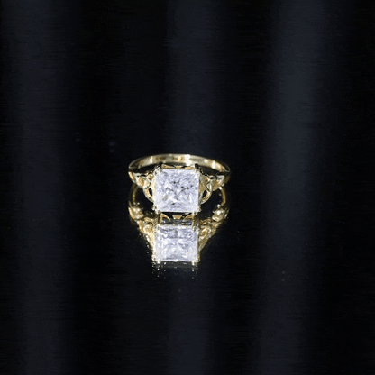 Moissanite Princess Cut Engagement Ring With Celtic Knot Design