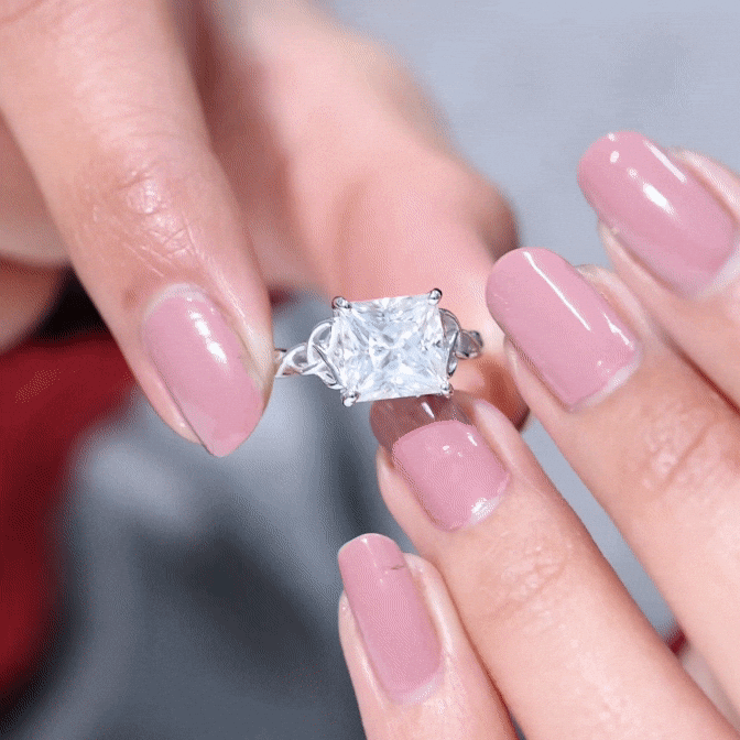 Princess Cut Moissanite Celtic Knot Engagement Ring for Women