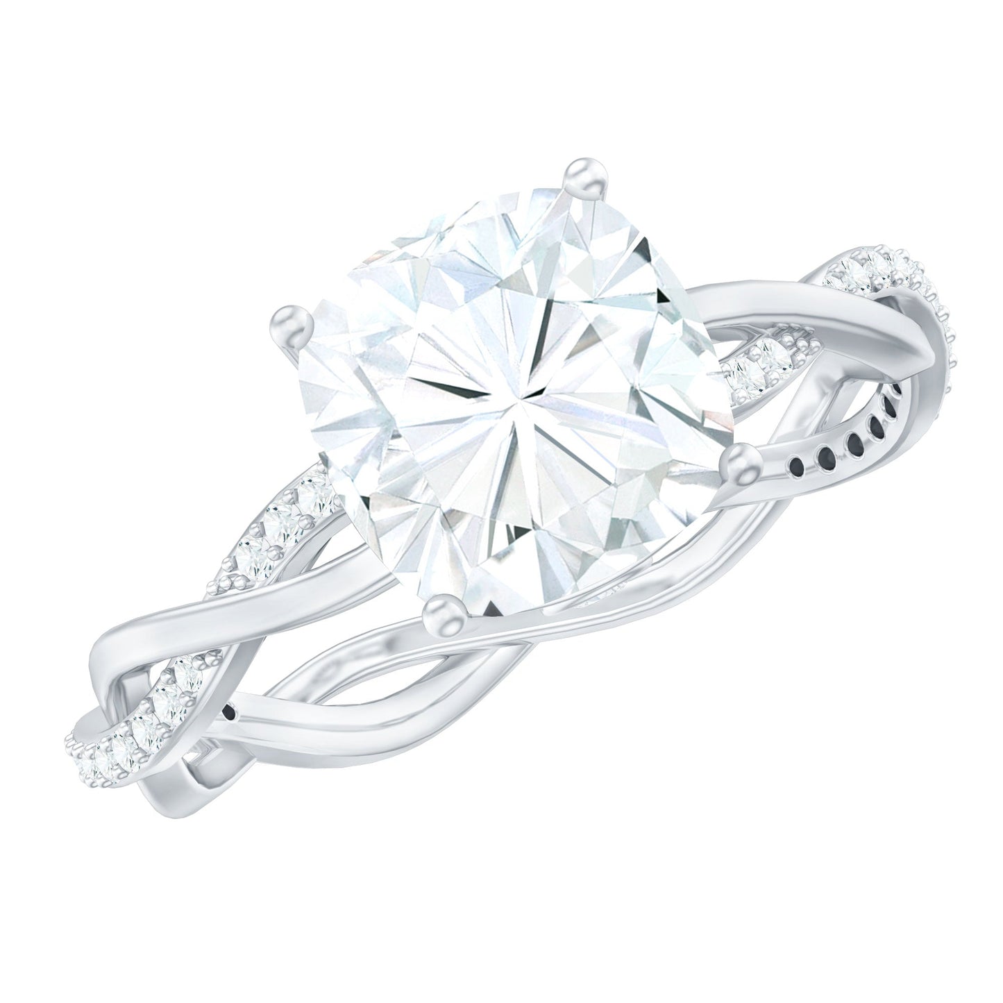 Cushion Cut Solitaire Moissanite Engagement Ring For Her