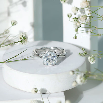 Cushion Cut Solitaire Moissanite Engagement Ring For Her
