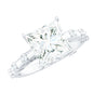 Princess Cut Moissanite Solitaire Engagement Ring with Spaced Accent